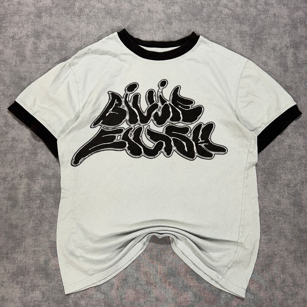 Billie Eilish mint green retro streetwear grunge ringer tshirt womens XS